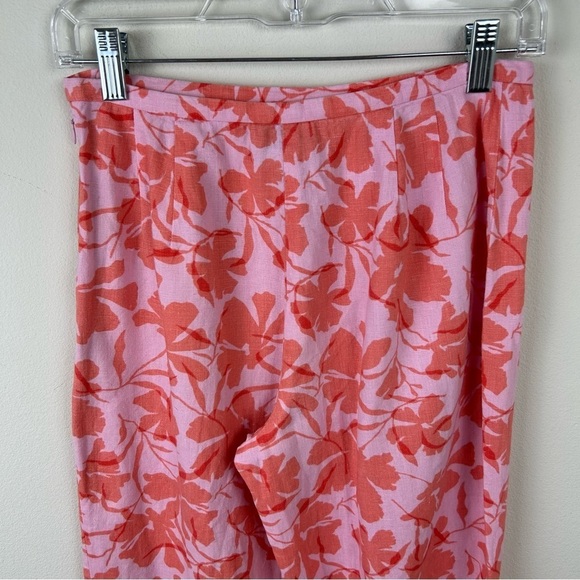 Ann Taylor LOFT cropped linen floral pants in pink size: 4 - Picture 9 of 12